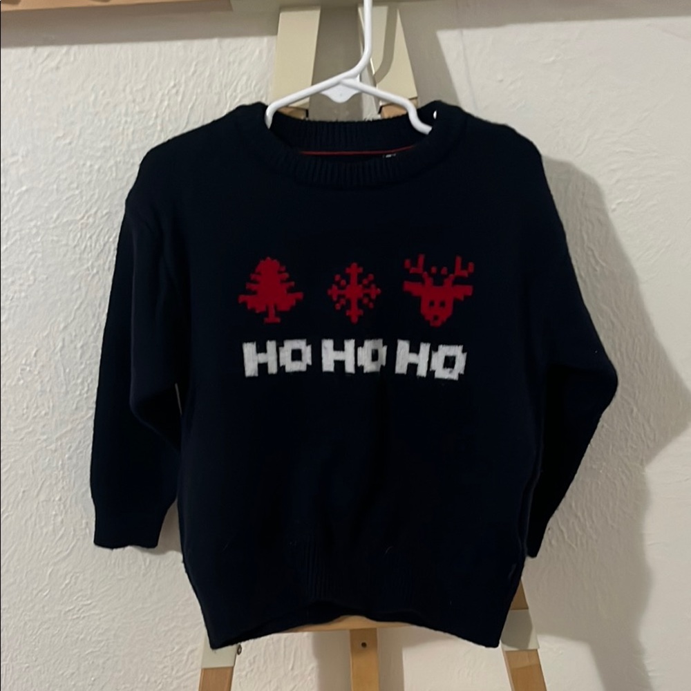 Kids Navy 'Ho Ho Ho' Holiday Sweater - Red & White Accents
